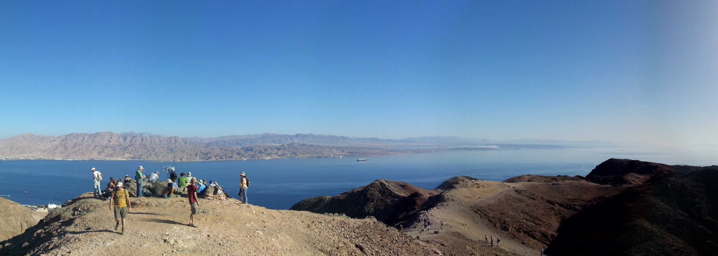 The view over Eilat bay and the Red Sea.