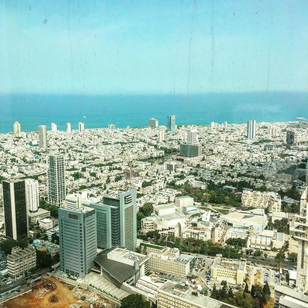 The rooftops of Tel Aviv looking out to the Mediterranean Sea.