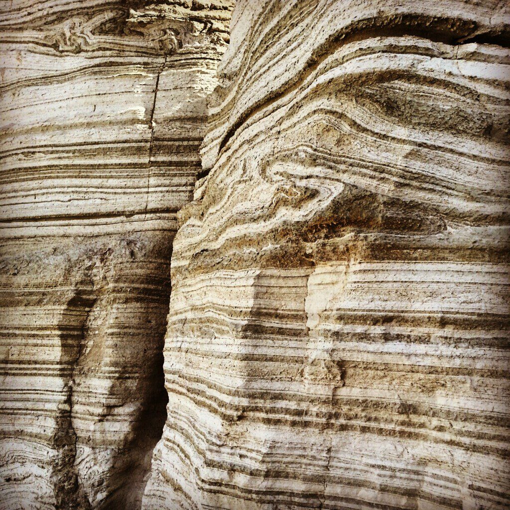 Layers of sedimentary rock in Nachal Peratzim