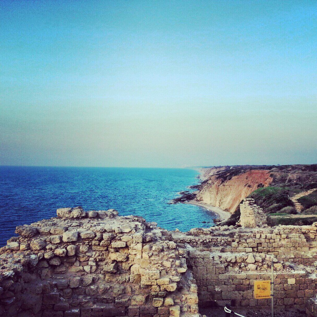 View North up the coast from Apollonia Ruins