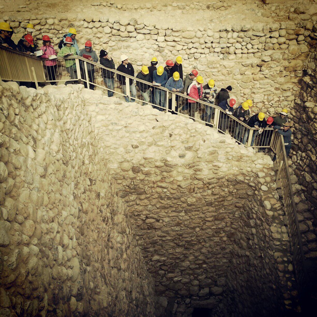 Descending into the vast water system at Tel Beer Sheva