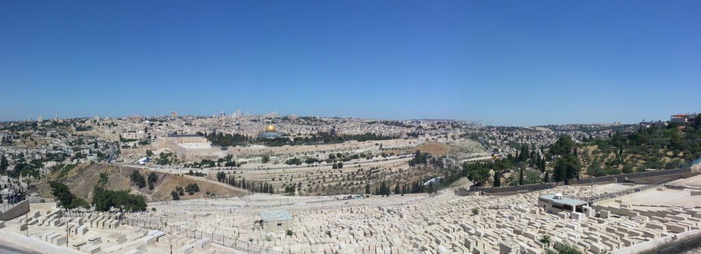 View over the Old City of Jerusalem from the Mount of Olives