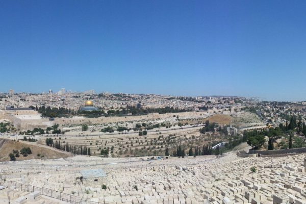 View over the Old City of Jerusalem from the Mount of Olives