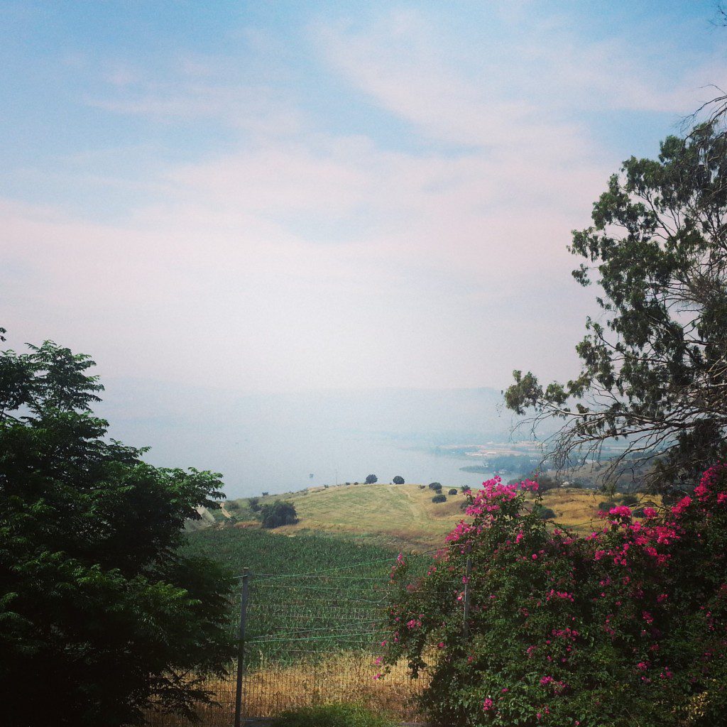 View over the Sea of Galilee at the Mount of Beatitudes
