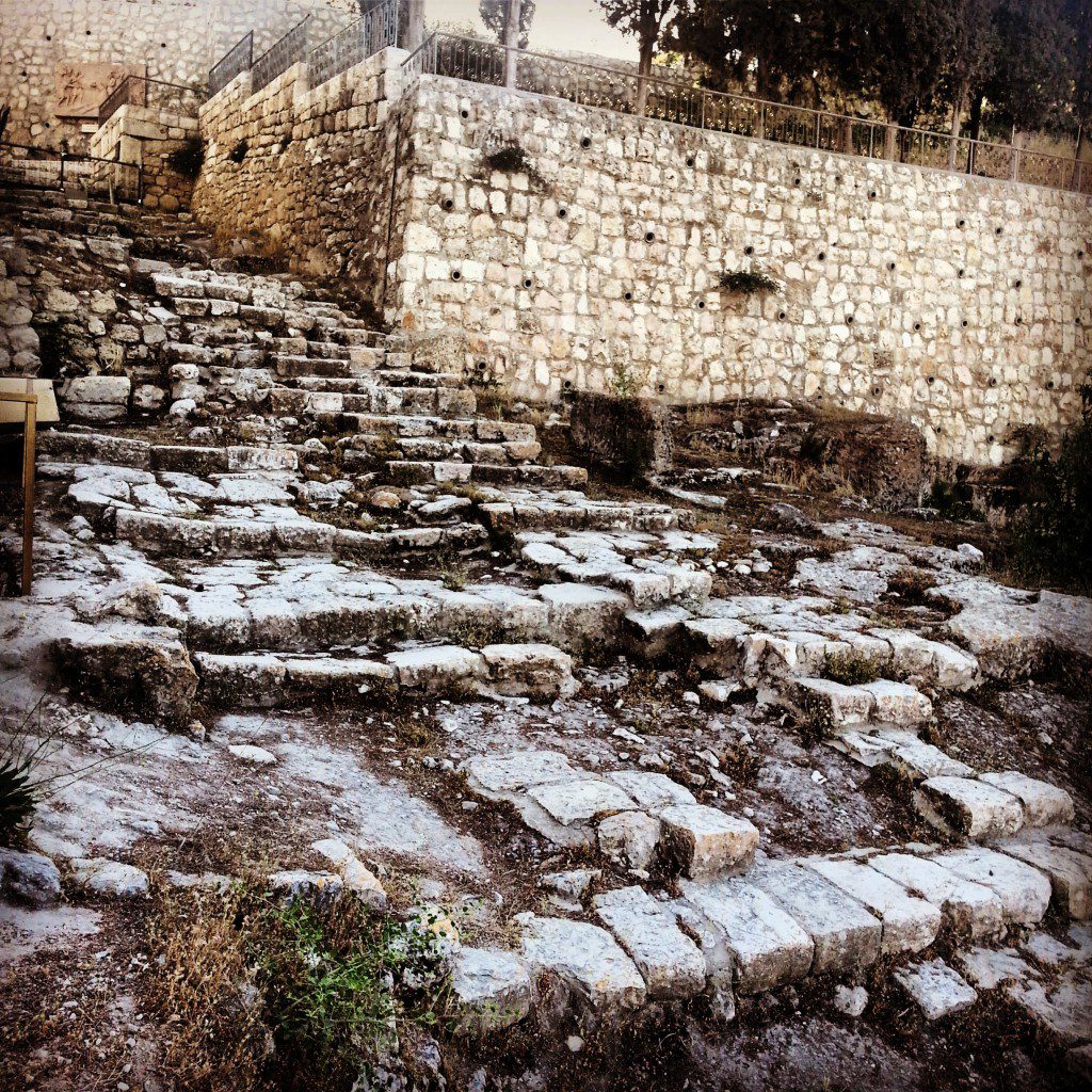 Steps leading down Mount Zion towards Gethsemane from the Roman period