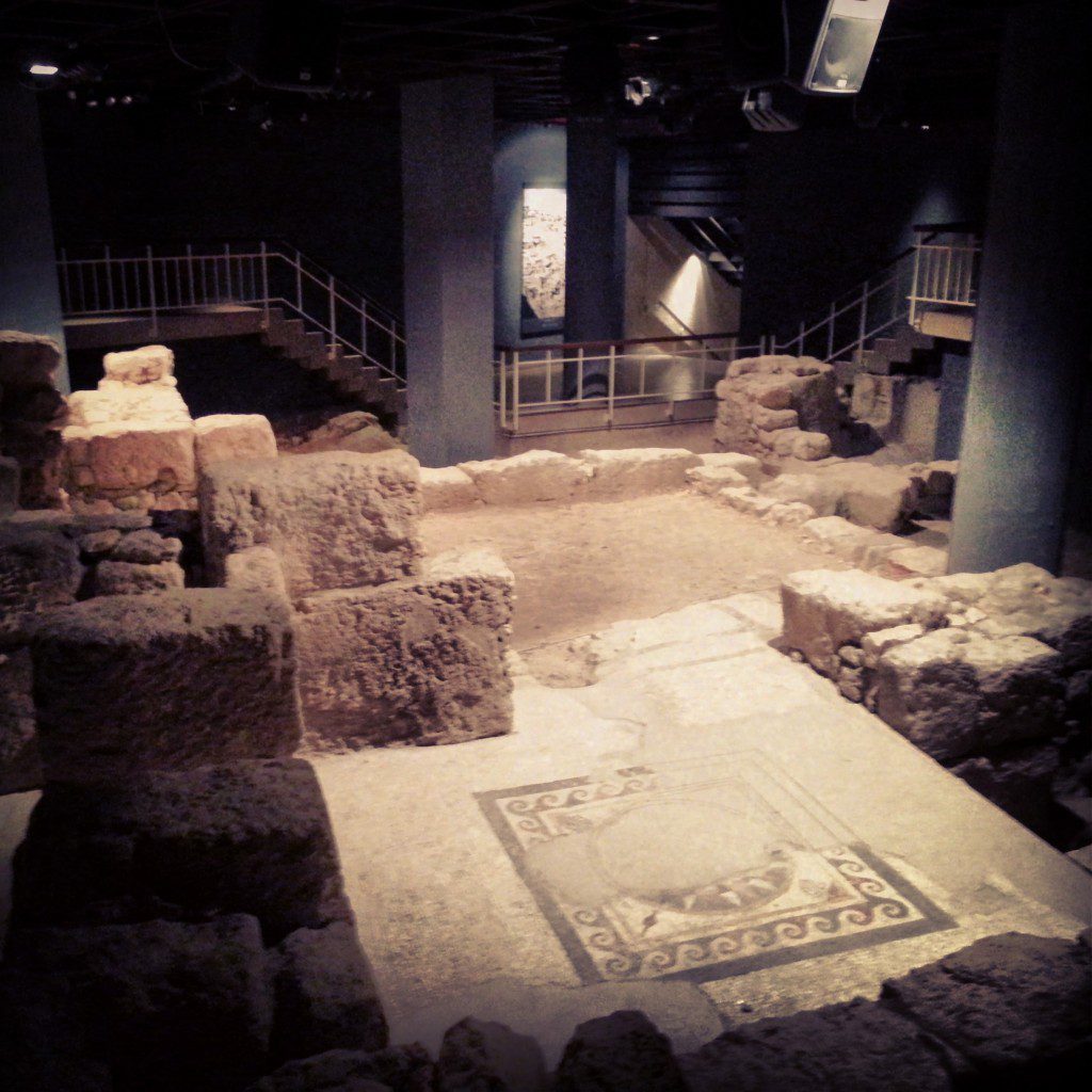 The oldest mosaic in Israel in the Wohl Museum of Archaelogy, Jerusalem