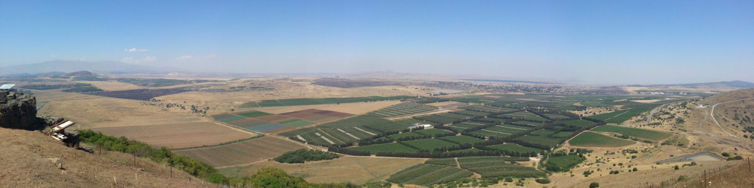View towards the Syrian border with Israel from Mt Bental