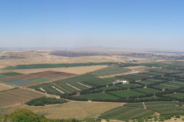View towards the Syrian border with Israel from Mt Bental
