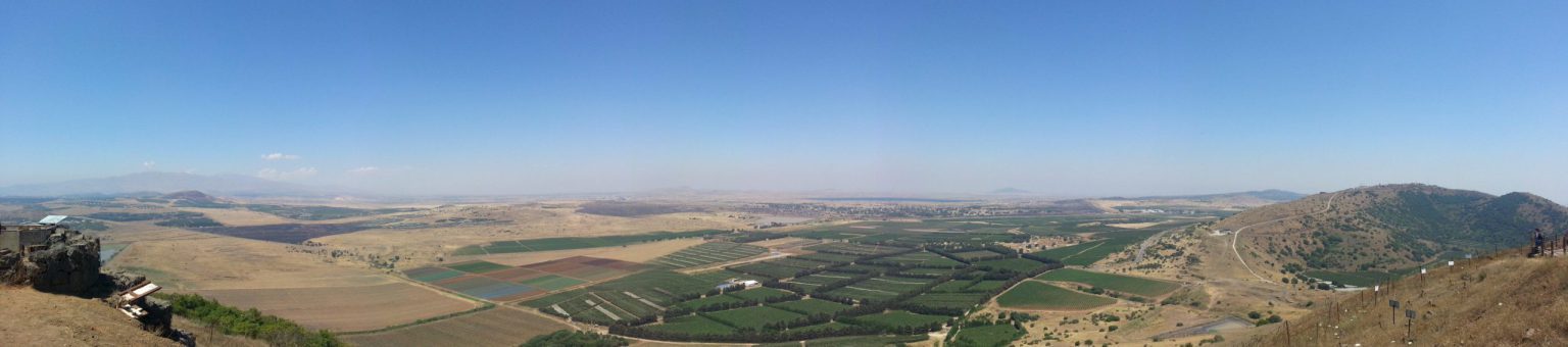 View towards the Syrian border with Israel from Mt Bental