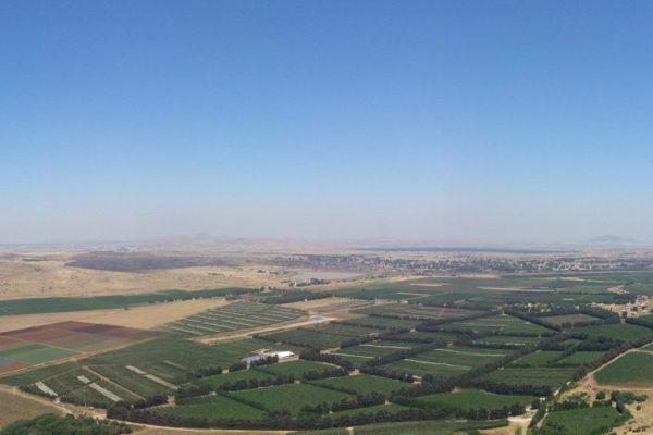 View towards the Syrian border with Israel from Mt Bental