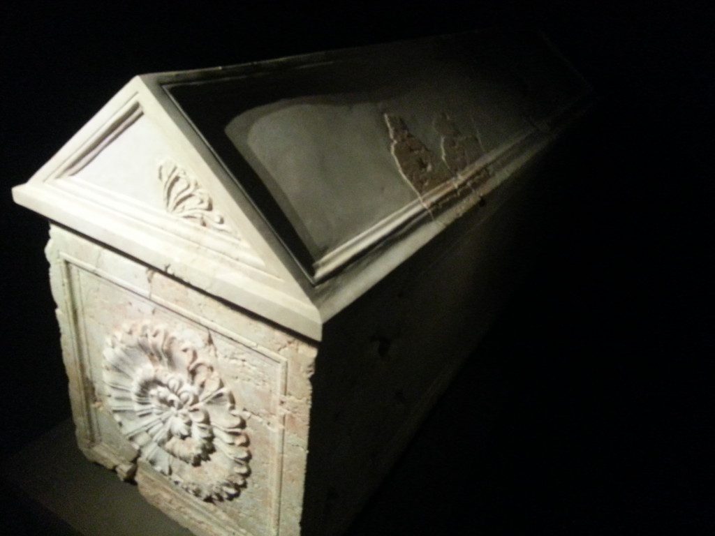 Sarcophagus believed to be that of King Herod (from the Israel Museum exhibition)
