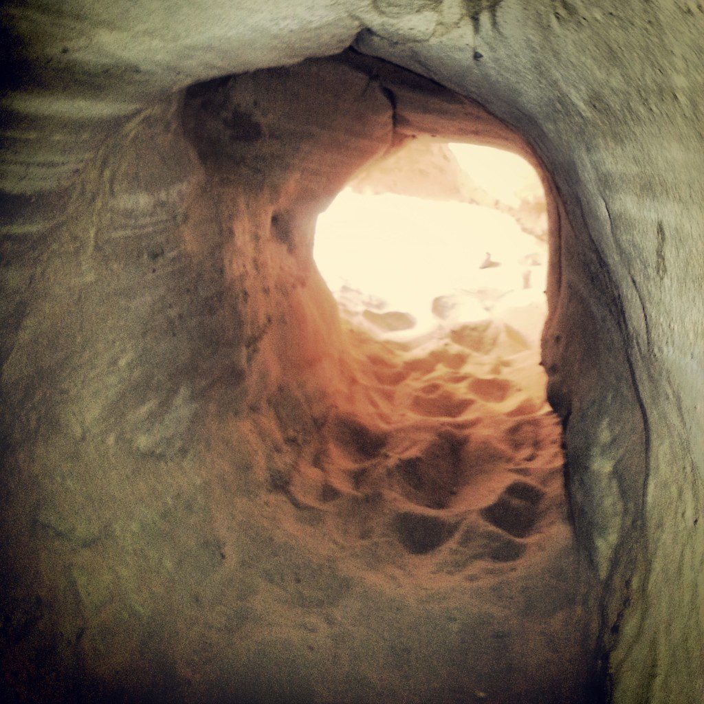 Crawling through an ancient copper mine in Timna