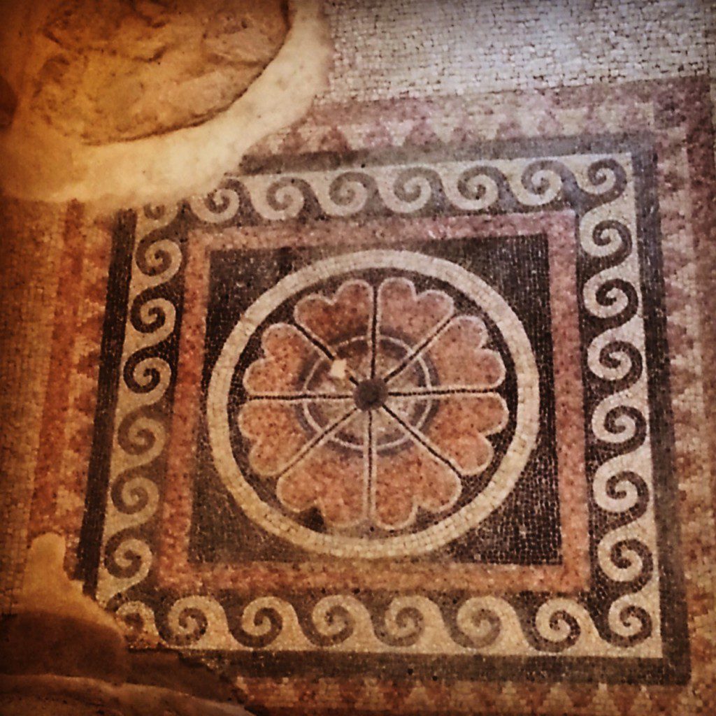 Stunning Herodian mosaic in the Western Palace at Masada