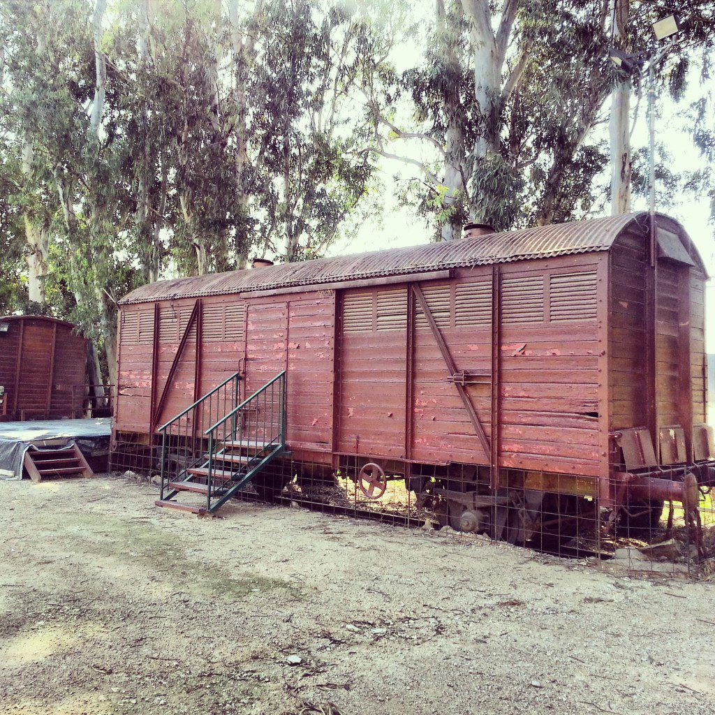 Old train carriage at Kfar Yehoshua Station