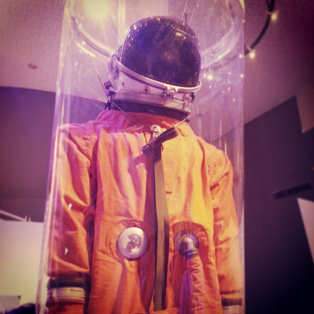 Replica of Ilan Ramon's spacesuit in the Ramon Crater Visitors' Centre
