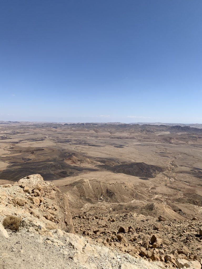 A view looking out over the Ramon Crater in Israel