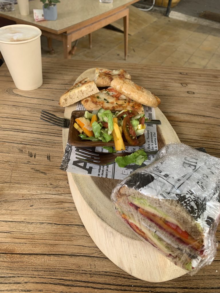A spelt snack at the Pitputim Bakery in Rosh Pina