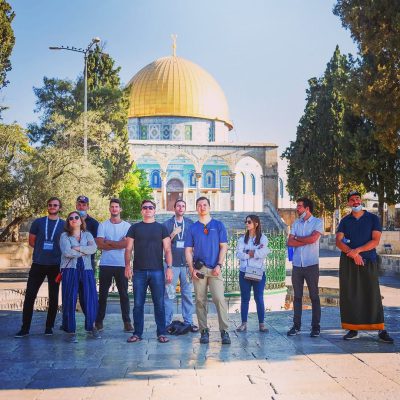 A Fletcher School group in front of the Dome of the Rock on the Temple Mount