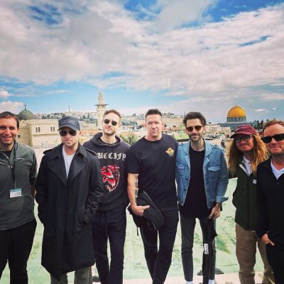 The band OneRepublic during a tour of Jerusalem’s Old City