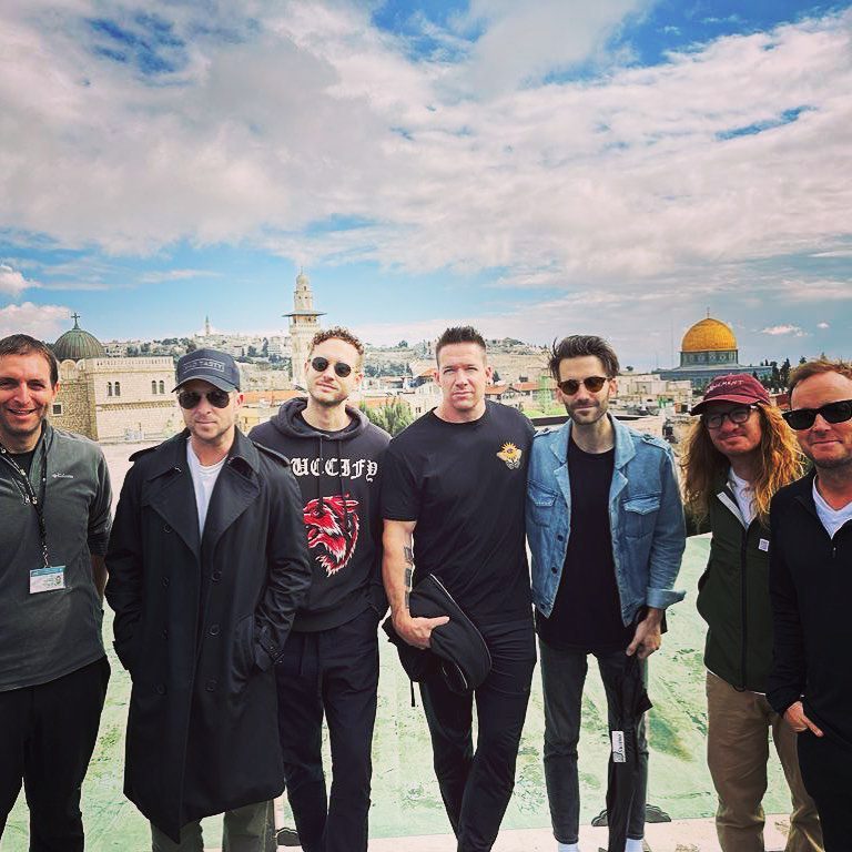 The band OneRepublic during a tour of Jerusalem’s Old City