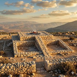 Artist's impression of the Israelite altar on Mt Ebal